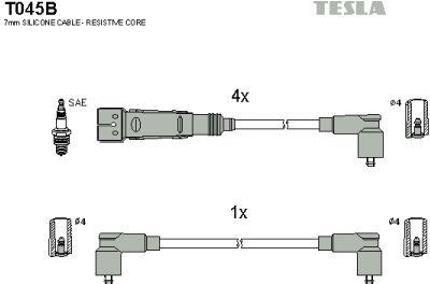 Свечные провода Tesla T045B