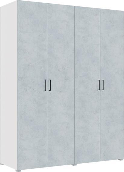 Шкаф Горизонт Арландо 4Д, 180x57x207.2 см, серый, голубой