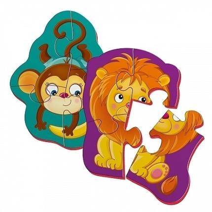 Пазл Vladi Toys VT3208-07 Львенок и обезьянка