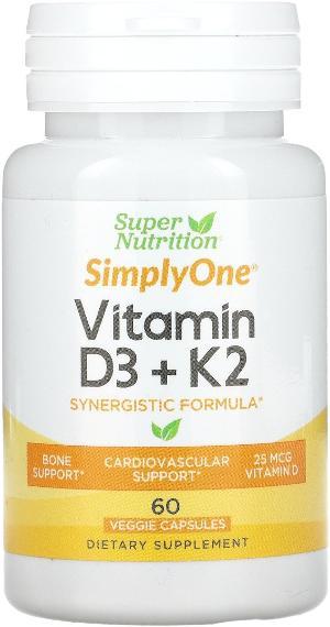 Витамины Super Nutrition витамин Symply One Vitamin D3 & K2 60 капсул