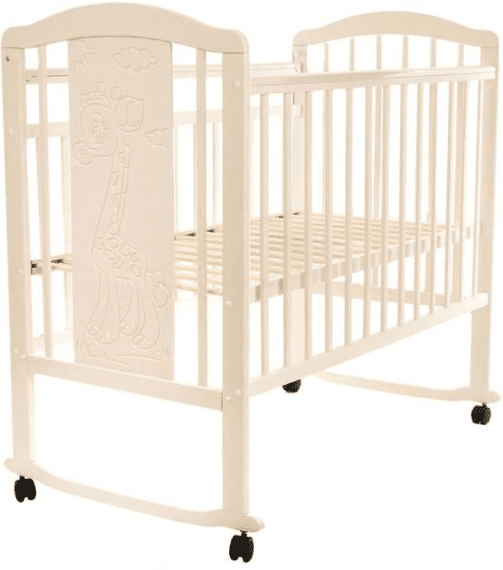 Кроватка Pituso Noli Жираф J-502 колесо-качалка слоновая кость
