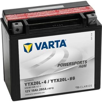 Аккумулятор VARTA YTX20L-BS 18Ah -/+