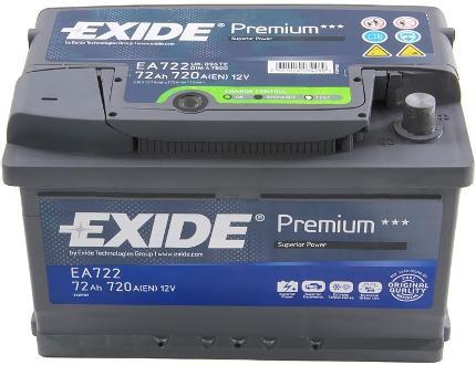 Аккумулятор EXIDE Premium EA722 72Ah