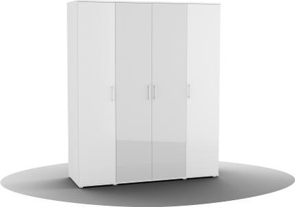 Шкаф Свит-Мебель DOMENICA ШО-04, 180x60x218 см, белый глянец