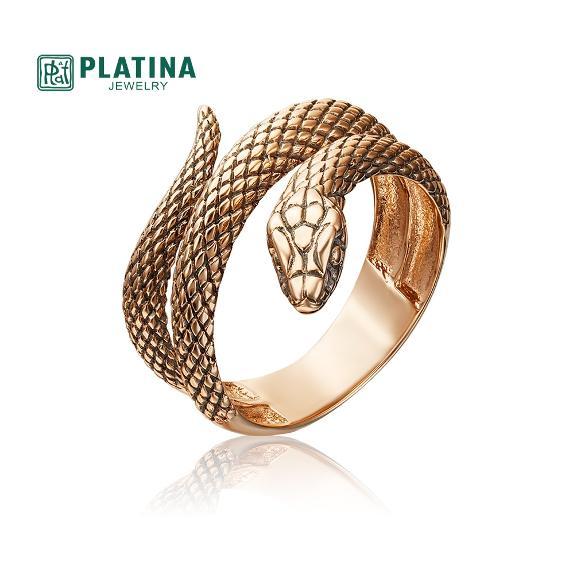 Кольцо PLATINA змея 01-5372-00-000-1110-42 17.5 золото, без вставок