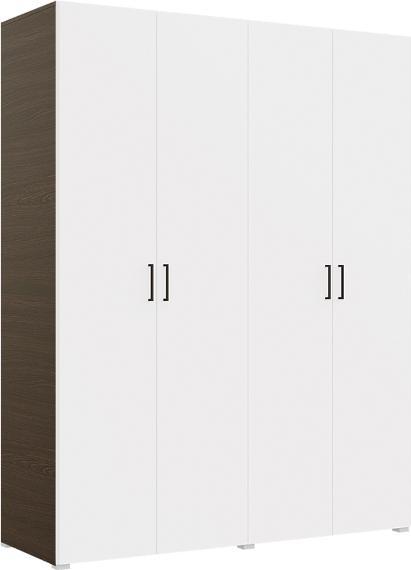 Шкаф Горизонт Арландо 4Д, 180x57x207.2 см, белый, коричневый